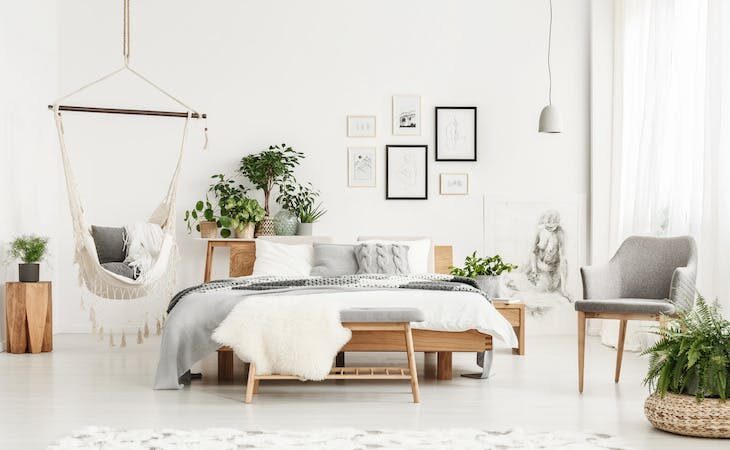 cozy scandinavian bedroom, scandinavian bedroom