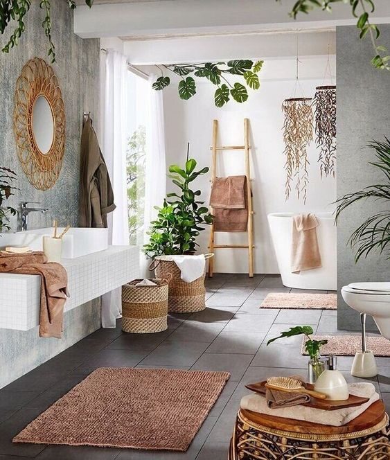 Boho Farmhouse bathroom ideas and decor