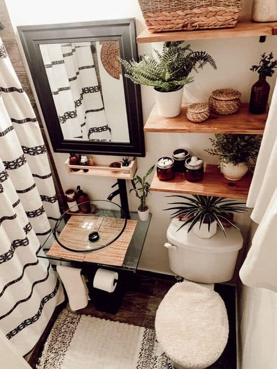 Boho Farmhouse bathroom ideas and decor