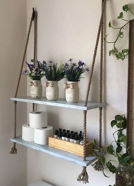 bathroom shelf decor