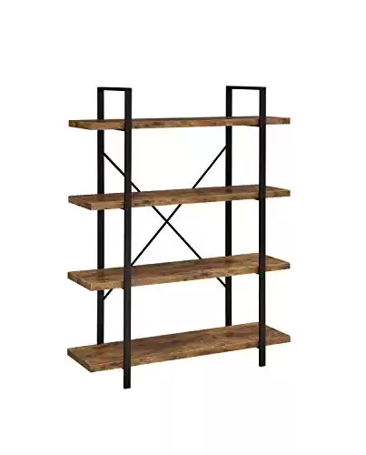 Coaster Furniture Bookcase Antique Nutmeg and Black 805806