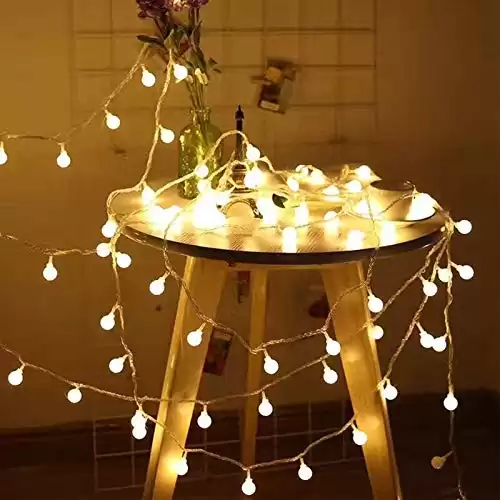 RaThun Globe String Lights 49 Feet 100 led,8 Modes Fairy Plug