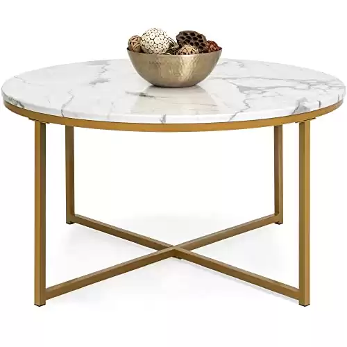 36in Faux Marble Accent Table