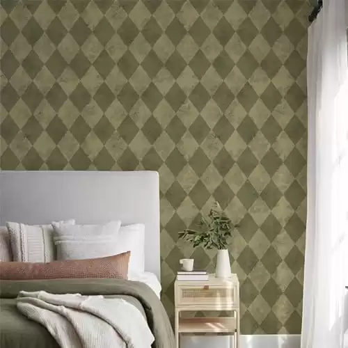 Simon&Siff Peel and Stick Green Wallpaper Retro British Style