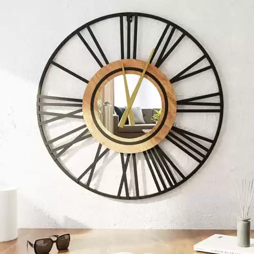 DAYDAYART Modern Retro Mirror Wall Clock