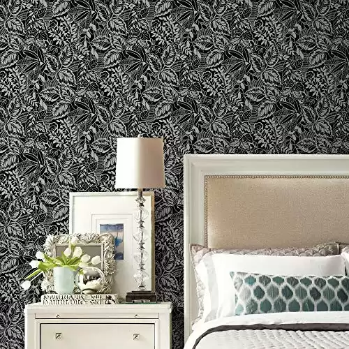 RoomMates Black Vintage Batik Jungle Peel and Stick Wallpaper